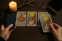 The use of tarot cards in Wiccan divination.